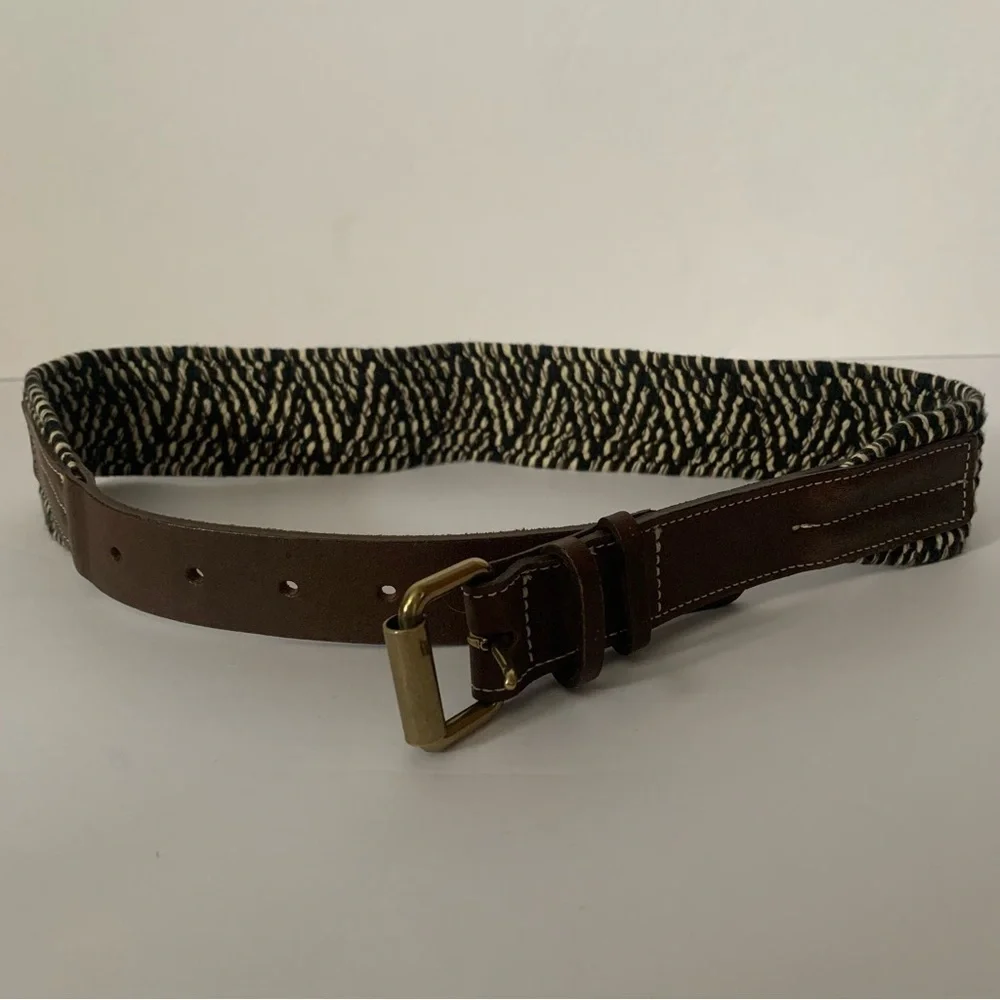 J.CREW Women’s Brown and Black Woven Belt